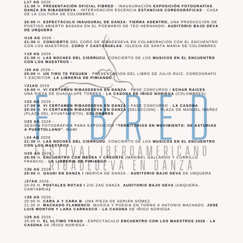 Descripción de actividades del festival